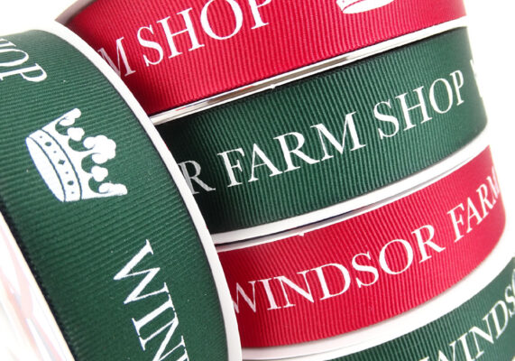 windsor farm shop frosts printed ribbon